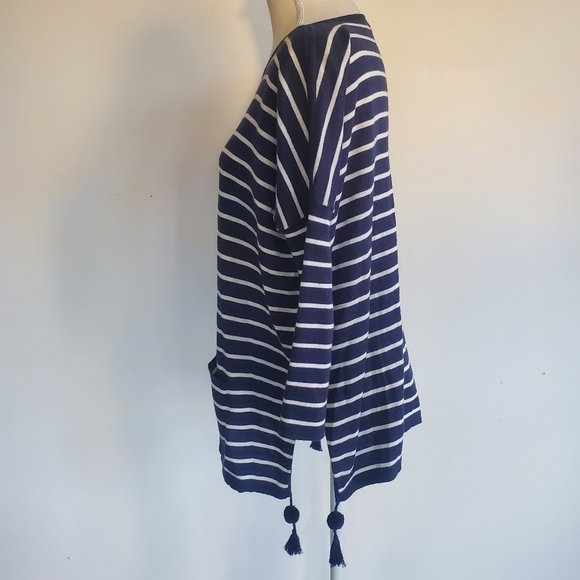 Lilly Pulitzer "Elba" Navy Striped Coolmax Sweater - Picture 4 of 8